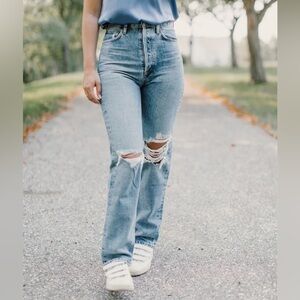 Agolde 90s Pinch Waist Backdrop Distressed Jeans A154C-1206 55724 high Rise Blue